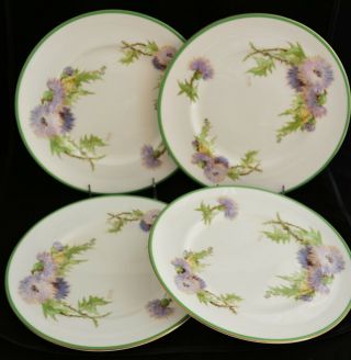 Vintage Set 4 Royal Doulton Bone China Glamis Thistle H.  4601 Dinner Plates