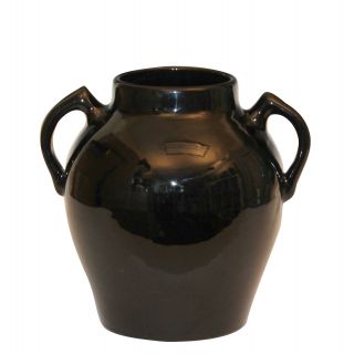 York Pfaltzgraff Art Deco Pottery Antique Vintage Mirror Black Arts & Craft Vase 6