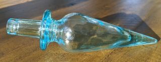 Empoli (?) Italian Glass Decanter Blue Rare Stopper Only Genie Bottle 4