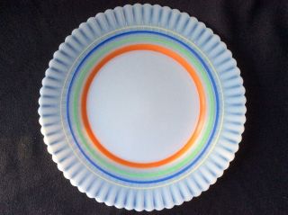 Rare Macbeth - Evans 8 " Salad/lunch Plate Petalware Cremax Primary Stripe (white1)
