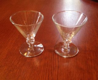 Vintage Mid - Century Fancy Martini Glasses X 2