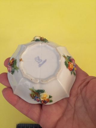 lovely Antique DRESDEN Meissen Miniature Demi TEA CUP & SAUCER with flowers RARE 7