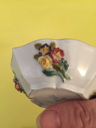 lovely Antique DRESDEN Meissen Miniature Demi TEA CUP & SAUCER with flowers RARE 8