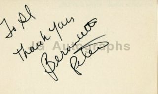Bernadette Peters - Award Winning Actress - Authentic Autograph On Card