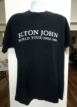 Bob Birch Elton John Bassist - Owned 1992 - 1993 World Tour T - Shirt Sz Xl W/loa