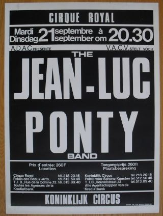 Jean - Luc Ponty Jazz Rock Silkscreen Concert Poster 