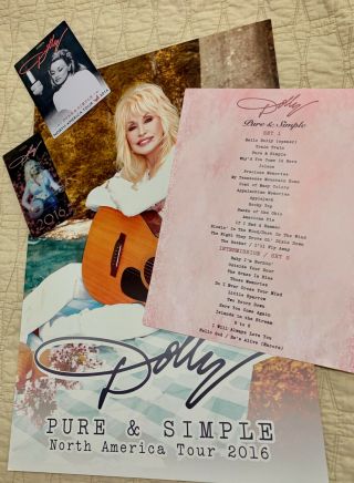 Dolly Parton Pure & Simple Tour 2016 Package With Poster,  Setlist,  Laminate,  Etc