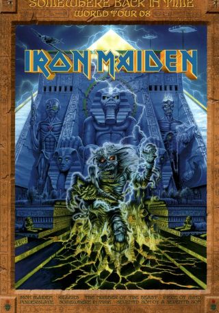Iron Maiden 2008 Somewhere Back In Time Tour Poster Program / Nmt 2