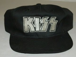 Kiss Band Reunion Tour Silver Embroidered Logo Hat Cap Adjustable Unworn 1997
