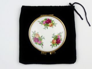 Royal Albert Old Country Roses Porcelain Compact Mierror For Purse
