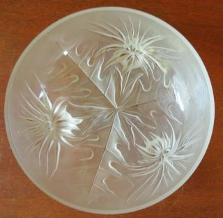Verlys France Art Glass Chardon Thistle 8 ¾” Bowl Signed