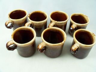 7 Mccoy 1412 Brown Drip Ceramic Dinnerware Coffee Cup Mug Made In Usa