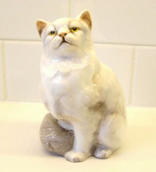 Royal Doulton White Persian Cat Figurine Hn2539 Perfect Conditon