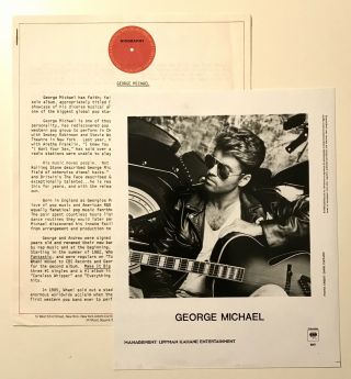 George Michael Faith Rare 1987 Press Kit W/photo Wham 1987