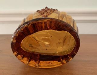 Retro Vintage Blown Glass Owl Vase In Amber By Viking Art Glass 8