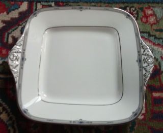 Wedgwood Amherst (platinum Trim) : Square Handled Cake Plate