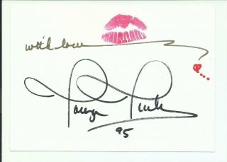 Tanya Tucker - Hand Signed 4 1/2 " X 6 1/4 " Kiss Postcard - Country Music