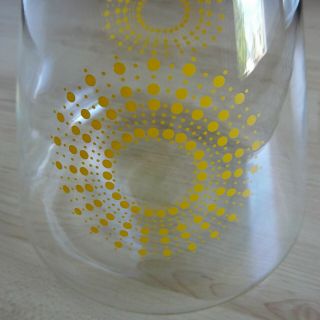 Vintage Pyrex Large Mid Century Atomic Sun Yellow Glass Carafe w/ Lid Retro 5