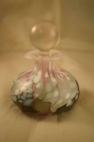Stunning Isle Of Wight Art Glass Iridescent Flecked Perfume Scent Bottle