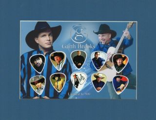Garth Brooks Matted Picture Guitar Pick Set Limited Friends In Low Places Dance