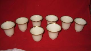 8 (eight) Lenox Ivory Gold Demitasse Cups For Lenox Silver Cup Frames