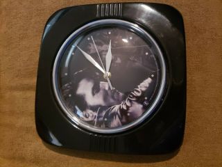 Elvis Presley Clock - Glass And Metal 50s Deco Black