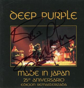Deep Purple Signed Cd Made In Japan 25th Anniversary,  Spain Edition