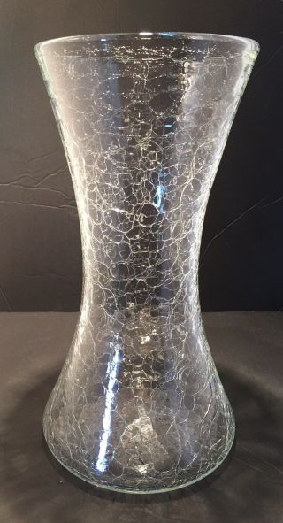 Blenko 5519 M Clear Crackle Vase