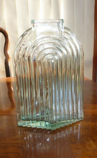 San Miguel Vidrios Art Deco Style Made In Spain Recycled Hand Made Glass Vase