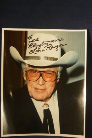 Clayton Moore " The Lone Ranger " Autographed 8 " X 10 " Photo