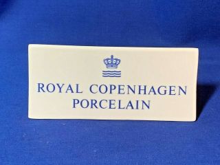 Royal Copenhagen Porcelain Dealer Or Display Sign