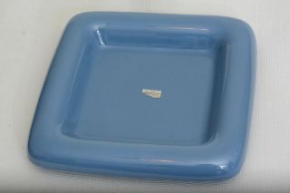 Vintage Royal Haeger Mid Century Art Deco Style Ceramic Square Plate Blue 2177
