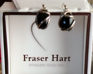 Sterling Silver Onyx Earrings By Fraser Hart.