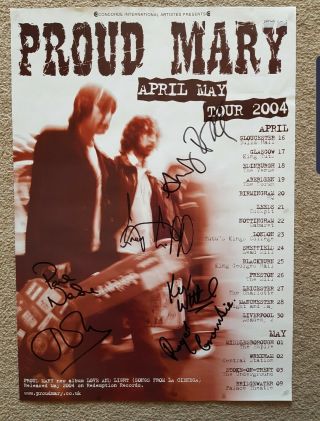 Proud Mary Signed Tour Poster Inc Andy Rourke Smiths - Oasis Blur