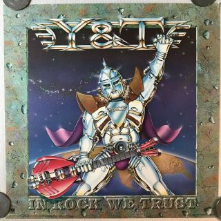 Y&t Poster Promo,  In Rock We Trust,  Vintage,  Rolled,  Band Poster,  24x24