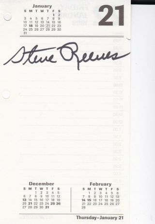 Steve Reeves - 1926 - 2000 (" Hercules ") Signature