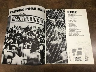 Beach Boys Kfrc Summer Concert Program June 24,  1966 Jefferson Airplane Byrds
