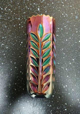 Riihimaki Carnival Glass - Little Leaves 5 " Vase