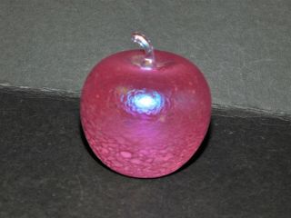Glasform Studio Glass Pink Irridescent Apple Paperweight John Ditchfield