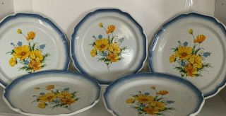 Vintage Mikasa Country Club - Amy pattern,  set of 5 dinner and salad plates 3
