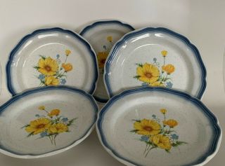 Vintage Mikasa Country Club - Amy pattern,  set of 5 dinner and salad plates 4