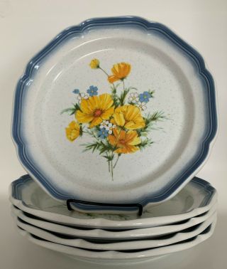 Vintage Mikasa Country Club - Amy pattern,  set of 5 dinner and salad plates 5
