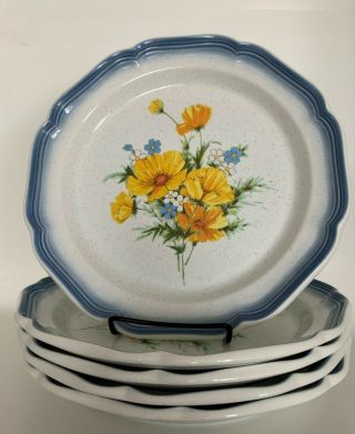 Vintage Mikasa Country Club - Amy pattern,  set of 5 dinner and salad plates 6