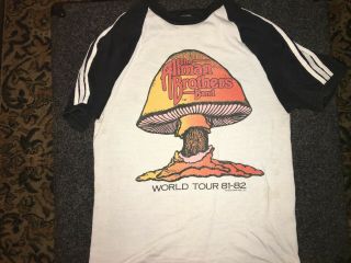 Vintage 1981/82 The Allman Brothers Band Concert T W/ Sleeve Stripes M