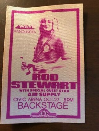 Rod Stewart - Air Supply - Backstage Pass - Pittsburgh Civic Arena - 10/27/77
