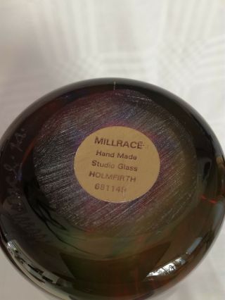 Rare Large Vintage Pink & Blue Studio Art Glass Vase by Millrace Holmfirth 7
