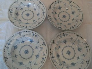 Furnivals Limited - Denmark - Trademark England - 4 Shallow Bowls / Plates