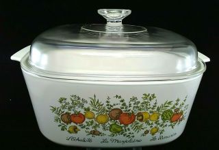 Corning Ware Spice Of Life 5 Liter Casserole Dutch Oven A - 5 - B Lid Is Pyrex A12c