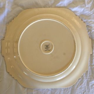 1920’s Art Deco Leigh Ware Green Wheat Large Square Plate/platter 4