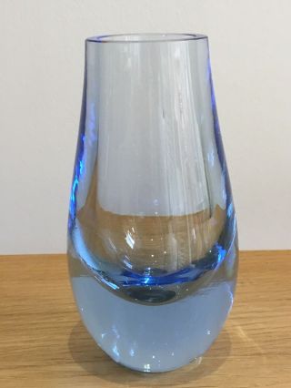 Whitefriars Glass Vase Rare Sky Blue Colour